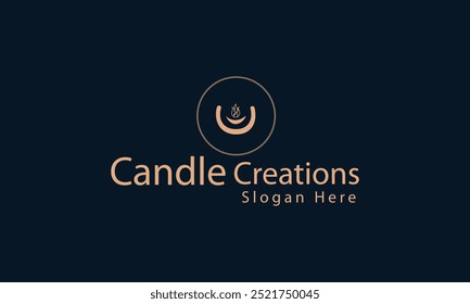 Candle logo, light icon logo design vector template