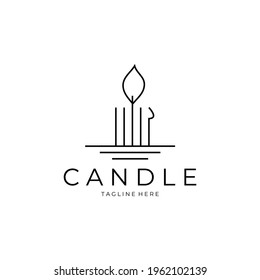 Candle Logo Line Art Vektorgrafik Design