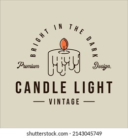 candle logo line art vector simple minimalist illustration template icon graphic typography design