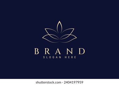 Candle logo with lotus flower combination is suitable for skin care, massage, spa and other designs