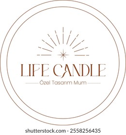 candle logo minimal design vector illustration