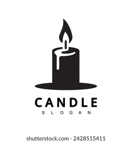 candle Logo with shadow. Candle logo design template