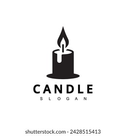 candle Logo with shadow. Candle logo design template