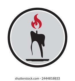 candle logo and symbol vector illustration design isolated gray background