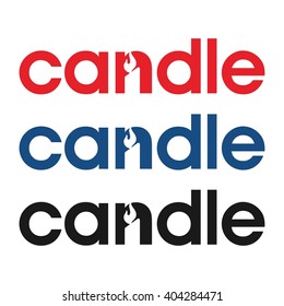 candle logo vector.