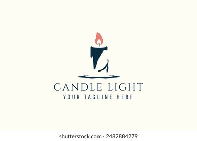 candle logo vector icon illustration