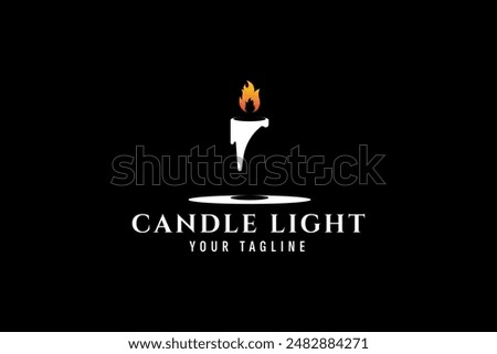 candle logo vector icon illustration