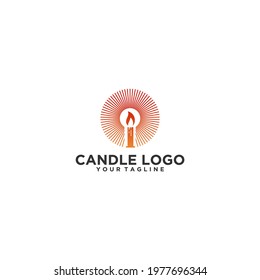 Candle logo vector illustration design in white background