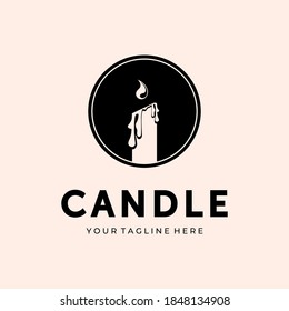 Candle Logo Vector Template Illustration Design in Circle