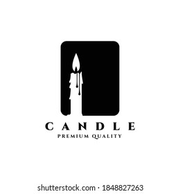 Candle logo vintage vector illustration design