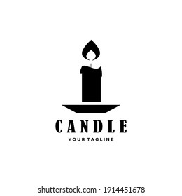 Candle logo vintage vector illustration design