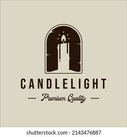 candle logo vintage vector illustration template icon graphic design. luxury retro wax light flame sign or symbol with badge