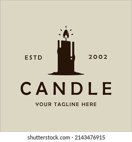 candle logo vintage vector illustration template icon graphic design. luxury retro wax light flame sign or symbol