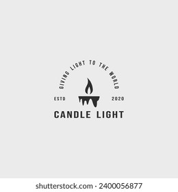 candle logo vintage vector illustration template icon graphic design