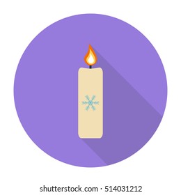 Candle long shadow icon.