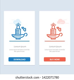 Candle, Love, Heart, Wedding  Blue and Red Download and Buy Now web Widget Card Template