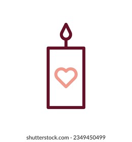 Candle love icon duocolor brown beige style valentine illustration vector element and symbol perfect.