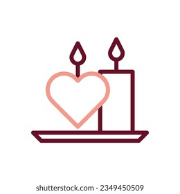 Candle love icon duocolor brown beige style valentine illustration vector element and symbol perfect.