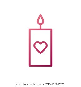 Candle love icon gradient white red style valentine illustration vector element and symbol perfect.