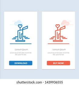 Candle, Love, Wedding, Heart  Blue and Red Download and Buy Now web Widget Card Template