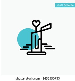 Candle, Love, Wedding, Heart turquoise highlight circle point Vector icon