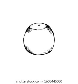 Candle. Magical atmosphere. Vector. Isolated contour on a white background. Sketch. Decor element for a festive or romantic illustration.