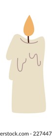 Candle for magical rituals flat icon. Vector illustration