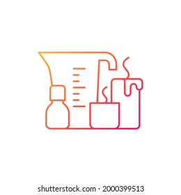 Candle making gradient linear vector icon. Melting wax. Fragrance oils. Homemade scented candle. Home business. Thin line color symbols. Modern style pictogram. Vector isolated outline drawing