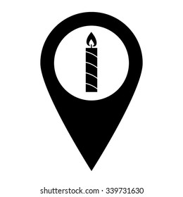 Candle - map pointer vector icon