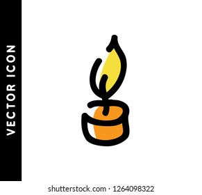 Candle mark. Vector hand drawn illustration. Line icon