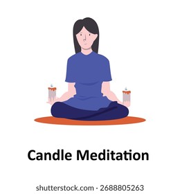 Ilustración vectorial de la meditación de la vela que puede editar o modificar fácilmente
