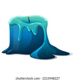 
Candle with melted wax in cartoon style. The candle went out. Vector colorful illustration with gradients isolated on white background.