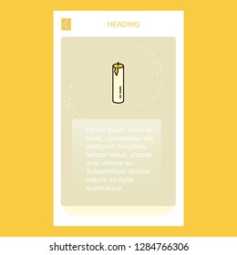 Candle mobile vertical banner design design. Vector