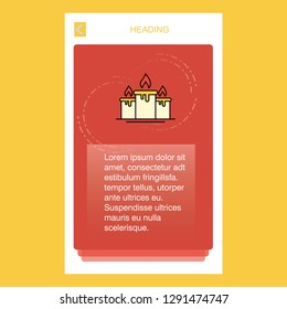 Candle mobile vertical banner design design. Vector