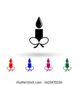 Candle multi color icon. Simple glyph, flat vector of winter icons for ui and ux, website or mobile application on white background