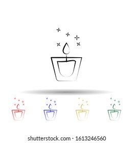 Candle multi color style icon. Simple thin line, outline vector of dia de muertos icons for ui and ux, website or mobile application
