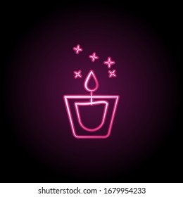 Candle neon icon. Simple thin line, outline vector of dia de muertos icons for ui and ux, website or mobile application