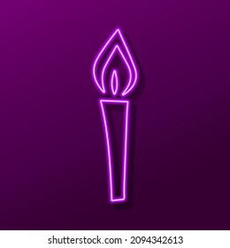 candle neon sign, modern glowing banner design, colorful modern design trend. Vector illustration.