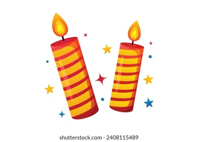 Candle New Year Sticker Design