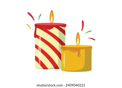 Candle New Year Sticker Design