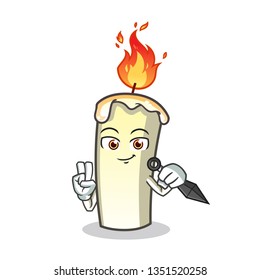 candle ninja mascot vector cartoon illustration