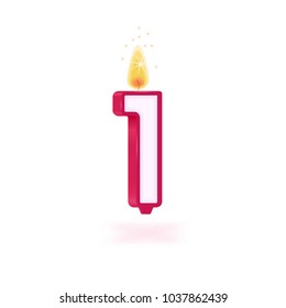 Candle Number One Stock Vector (Royalty Free) 1037862439 | Shutterstock