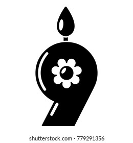 Candle numeral icon. Simple illustration of candle numeral vector icon for web