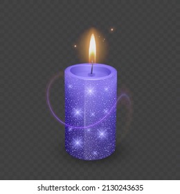 Candle on black background, vector illustration