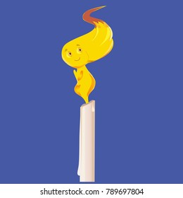 candle on blue background