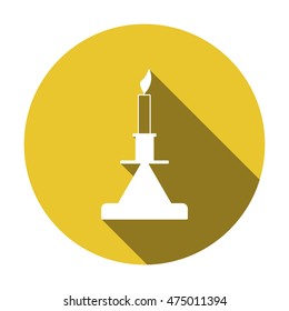 candle on a candlestick, flat icon