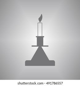 candle on a candlestick, flat icon