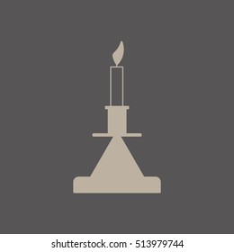 candle on a candlestick, flat icon