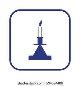candle on a candlestick, flat icon