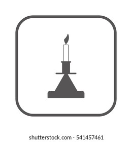 candle on a candlestick, flat icon